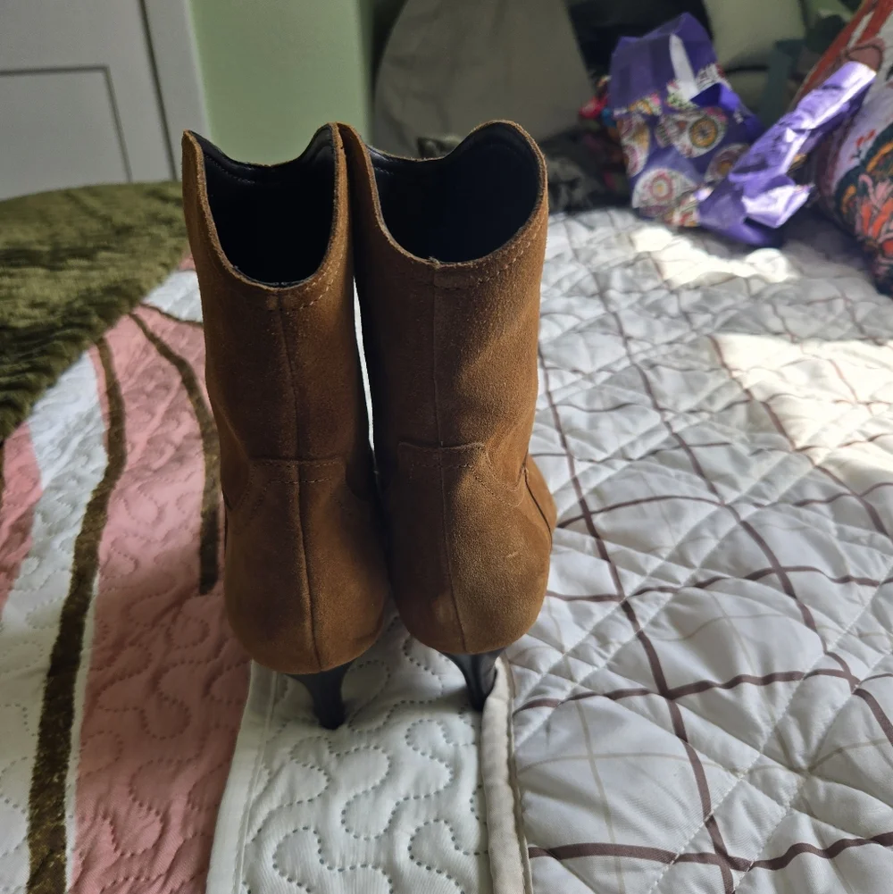 Nordstrom Chestnut Suede Pointed-Toe Ankle Boot - Picture 7 of 8
